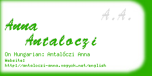 anna antaloczi business card